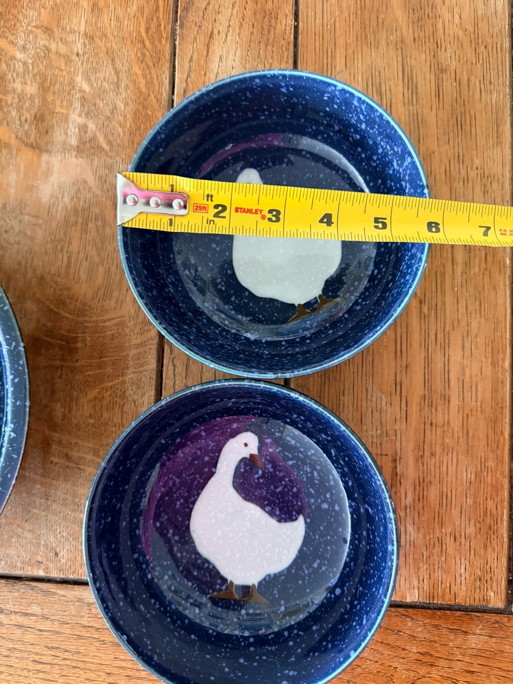 Vintage Otagiri Japan Stoneware Bowls - Blue Speckled Goose - Set of 3 - Picture 5 of 9
